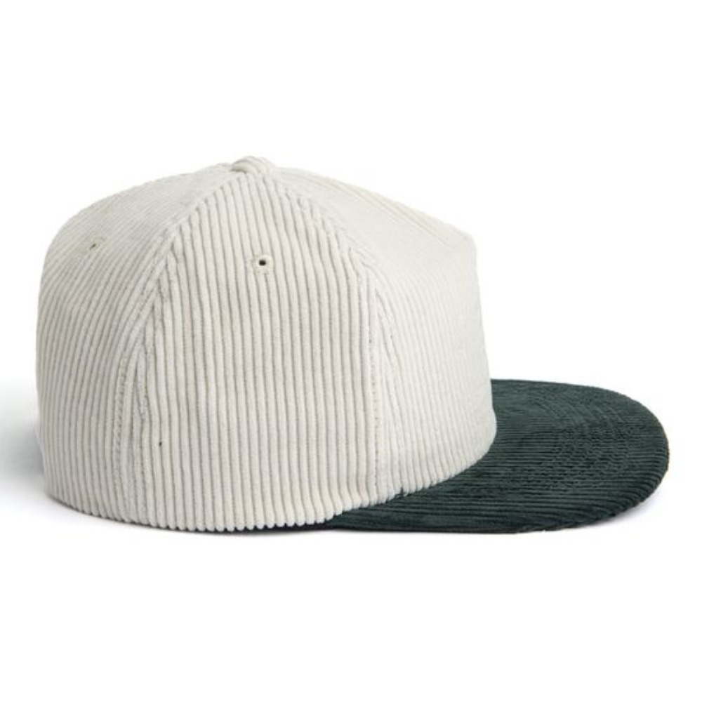 White/Green Corduroy Snapback 5 Panel Embroidered Mallard on Front Flat Brim Custom Structured/Unstructured Caps for All Ages 4