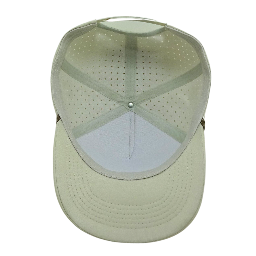 Wholesale 5 Panel Custom 3D Embroidery Logo Waterproof Laser Cut Hole Perforated Cap With Rope Semi Curved for Your Brand 6