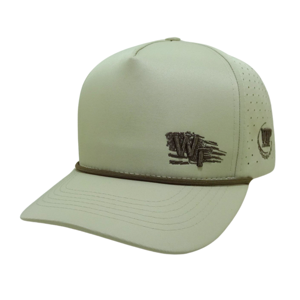 Wholesale 5 Panel Custom 3D Embroidery Logo Waterproof Laser Cut Hole Perforated Cap With Rope Semi Curved for Your Brand 3