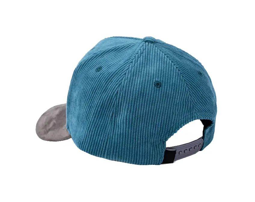 Wholesale 5 Panel Custom Corduroy Baseball Cap Embroidery Logo Vintage 2 Tone Curved Visor High Quality Adjustable Baseball Cap 4