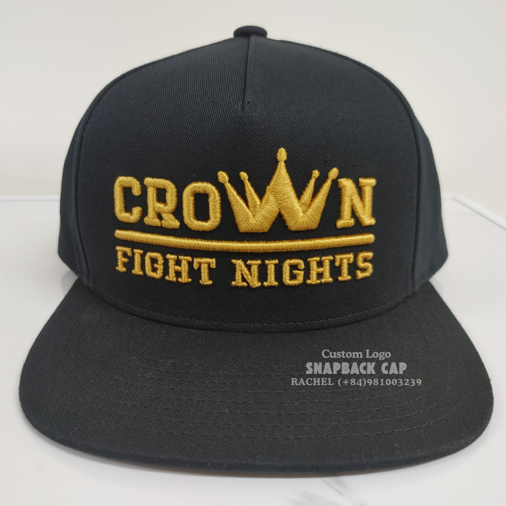 Wholesale 5 Panel Snapback Caps Structured 3D Embroidered Logo Fashionable Sporty Hip Hop Styles Vietnam Headwear Manufacturer 1