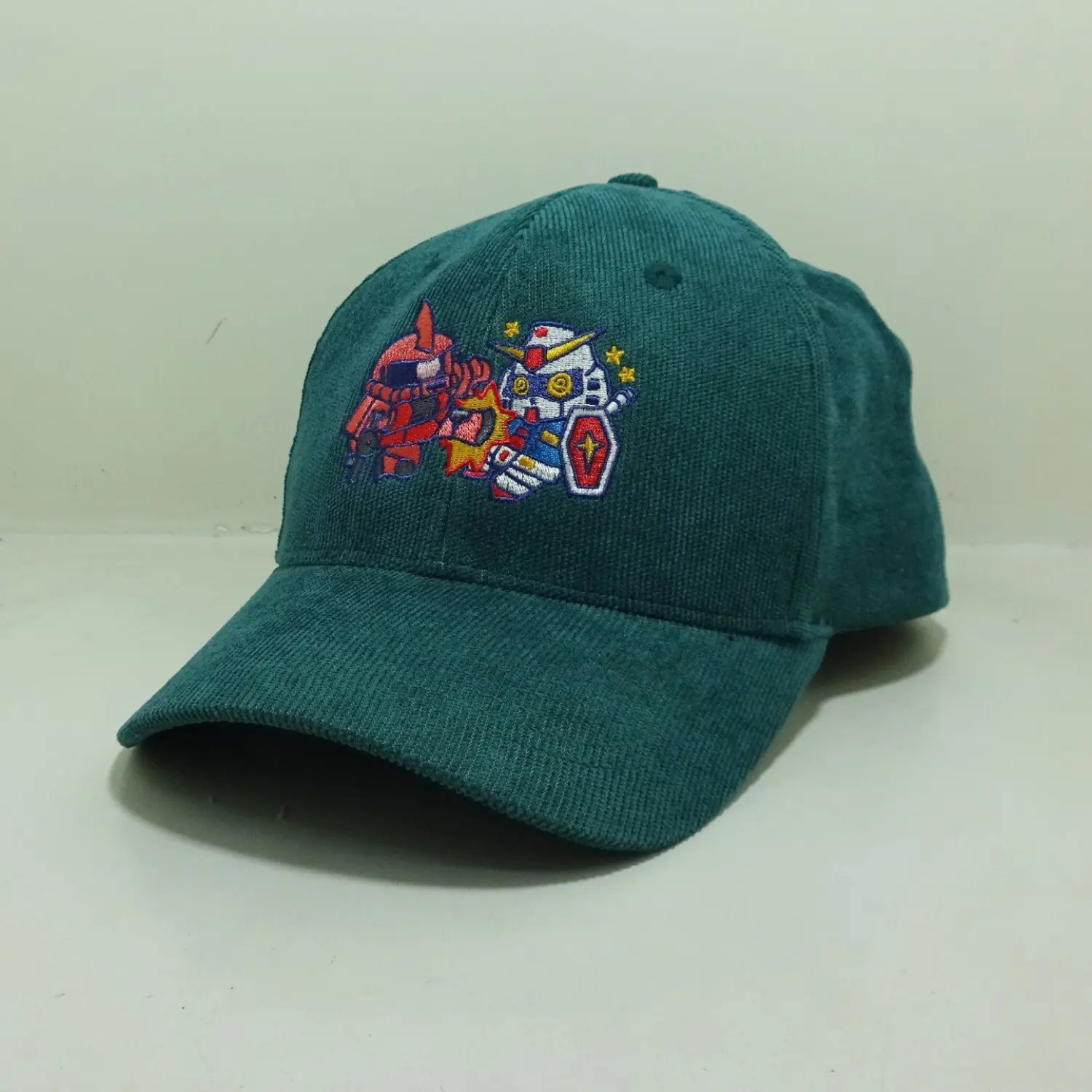 Wholesale 6 Panel Green Embroidery Corduroy Baseball Cap for Man and Woman 1