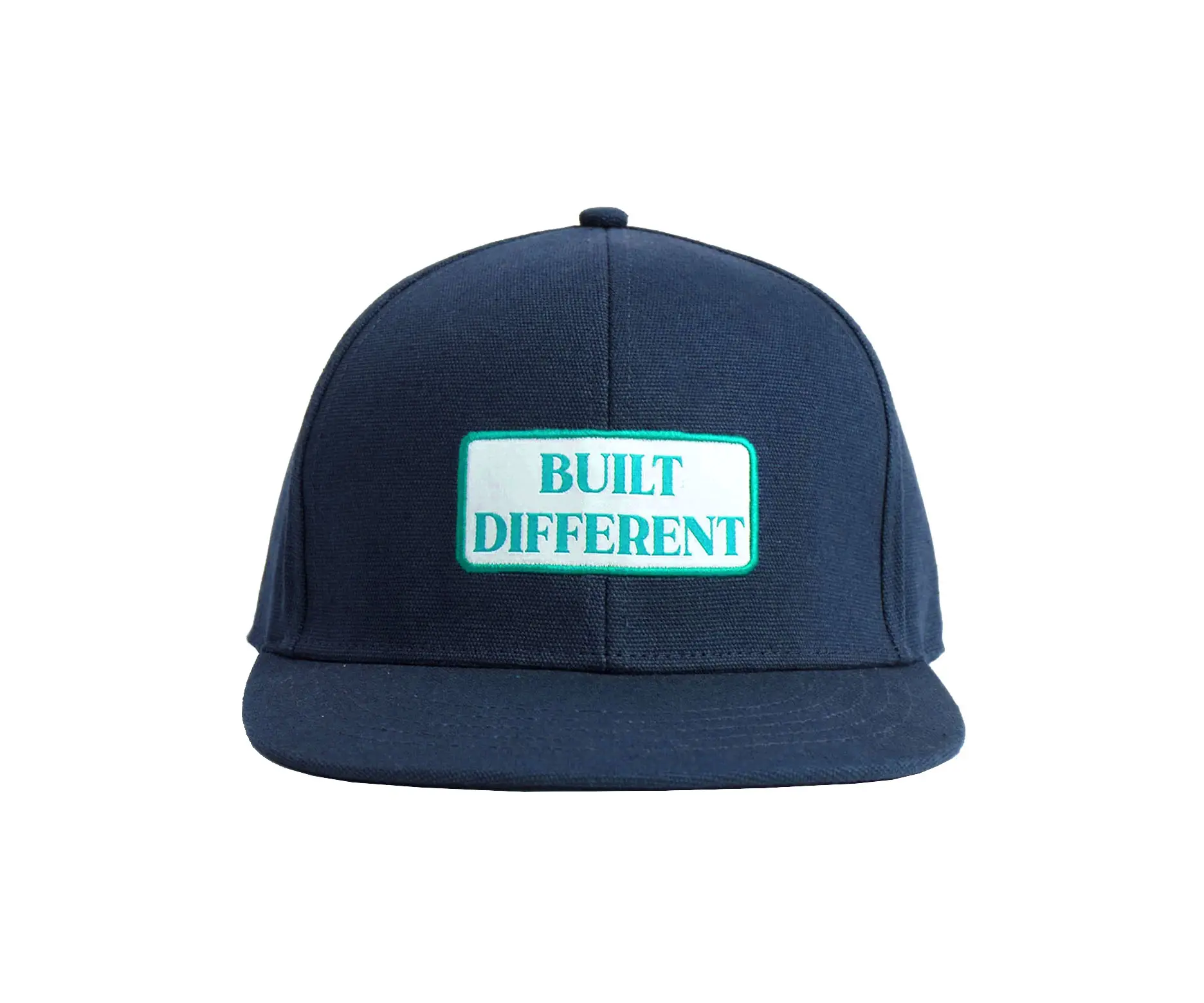 Wholesale 6 Panel Navy Blue Snapback Cap with Custom Logo High Quality Canvas Fabric Plastic Buckle Adjustable Snapback Cap