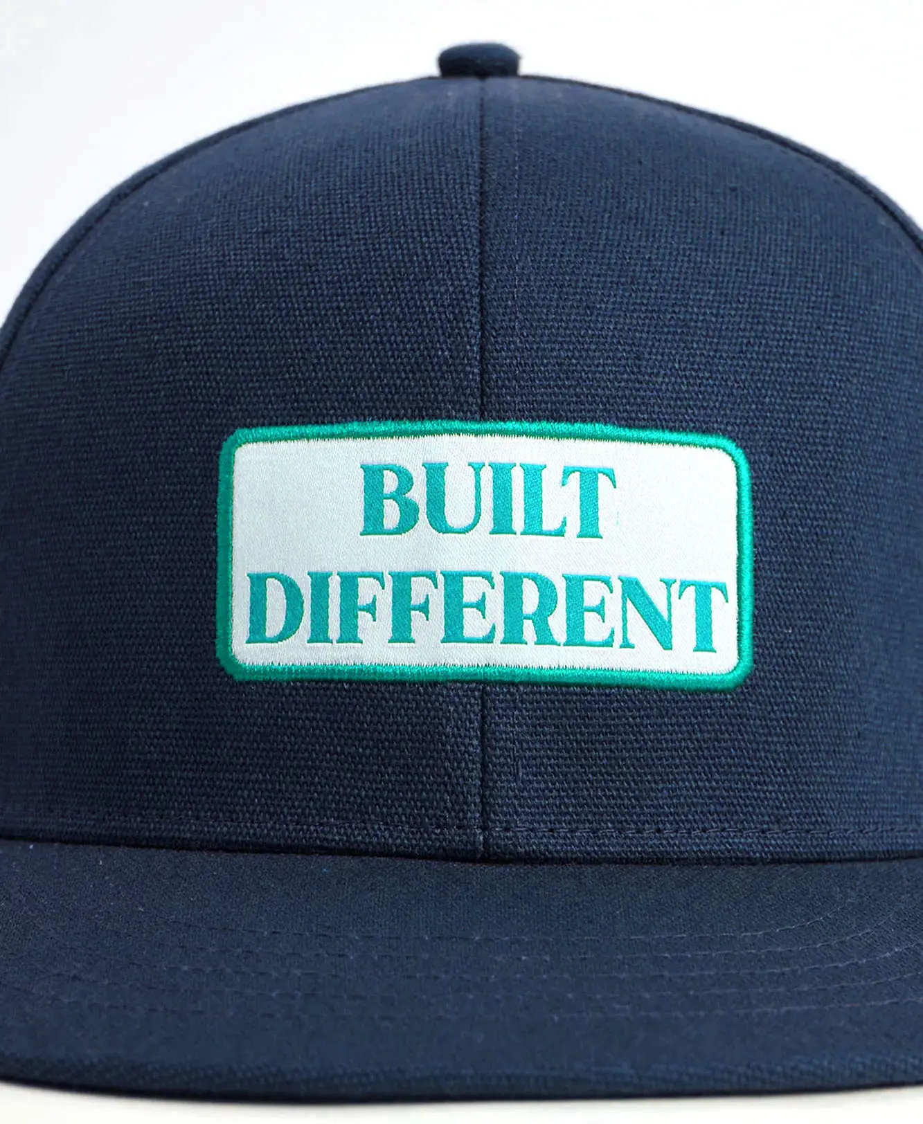 Wholesale 6 Panel Navy Blue Snapback Cap with Custom Logo High Quality Canvas Fabric Plastic Buckle Adjustable Snapback Cap 3