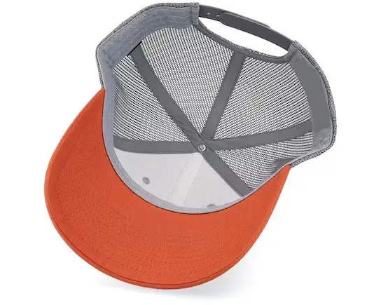 Wholesale Blank Trucker Hat Custom Logo Mix Grey/Dark Orange Color Hot Products Gorras High Quality Curved Brim Trucker Hat 4