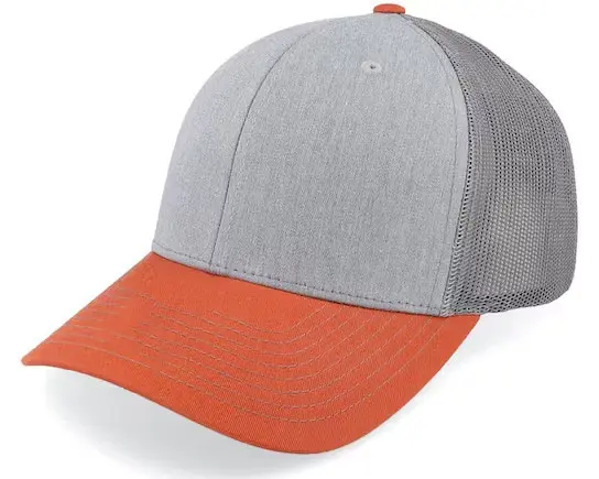 Wholesale Blank Trucker Hat Custom Logo Mix Grey/Dark Orange Color Hot Products Gorras High Quality Curved Brim Trucker Hat 1
