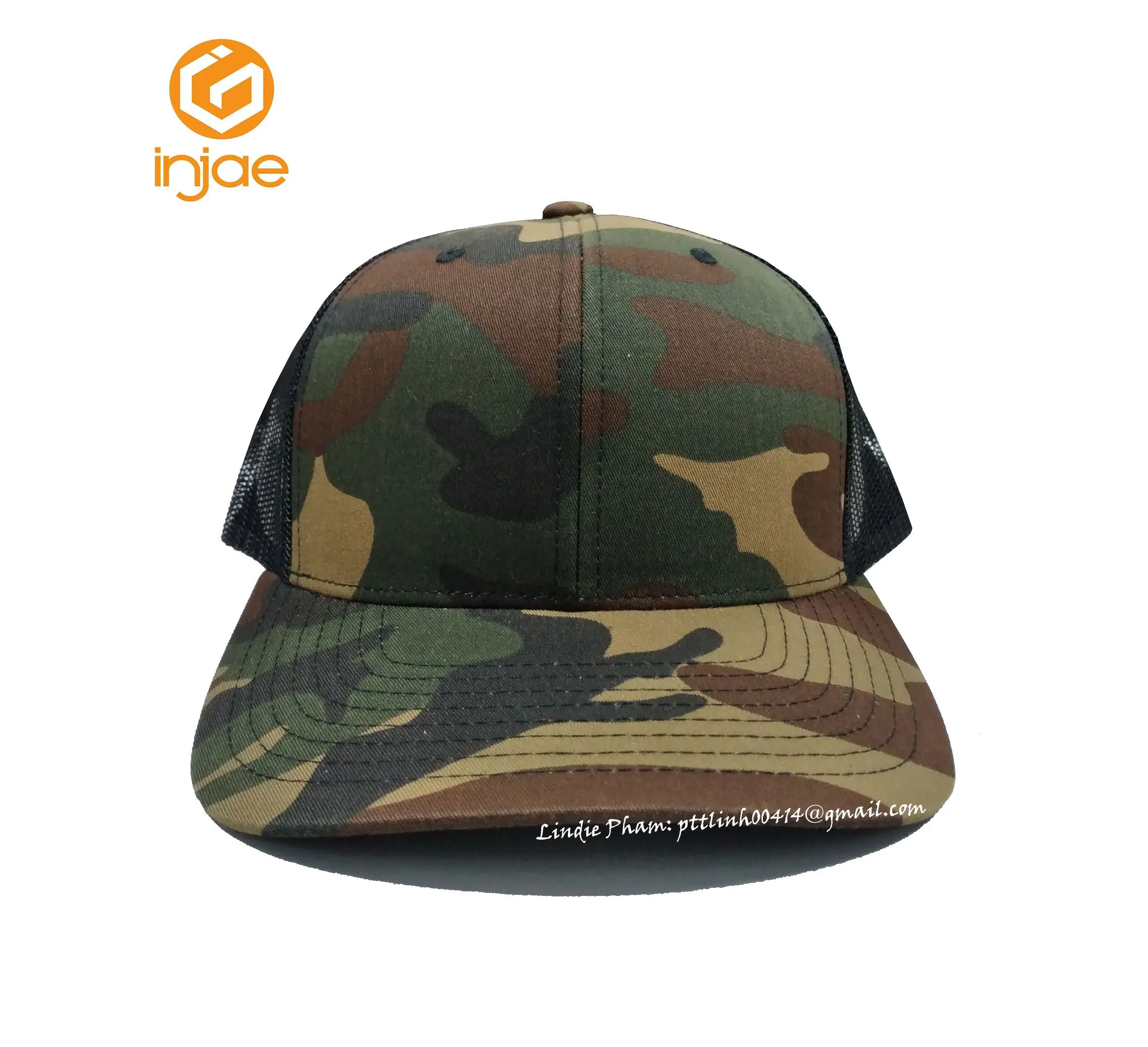 Wholesale Camouflage Blank HipHop High Quality Trucker Hat Custom Logo New Sports Cap for Unisex Vietnam Supplier