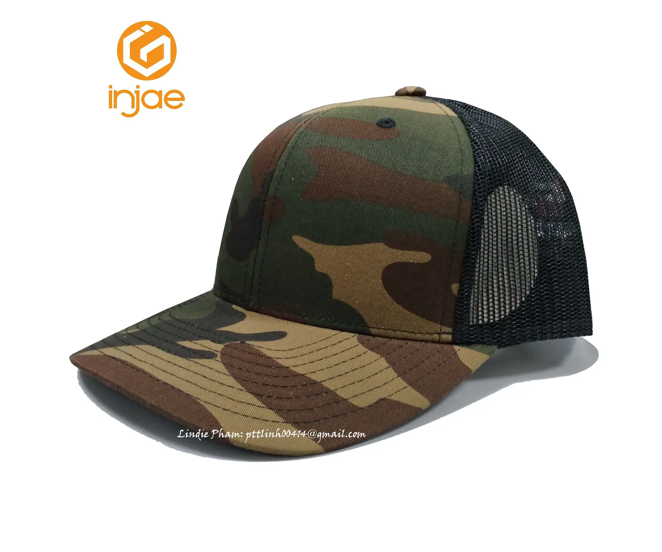 Wholesale Camouflage Blank HipHop High Quality Trucker Hat Custom Logo New Sports Cap for Unisex Vietnam Supplier 2