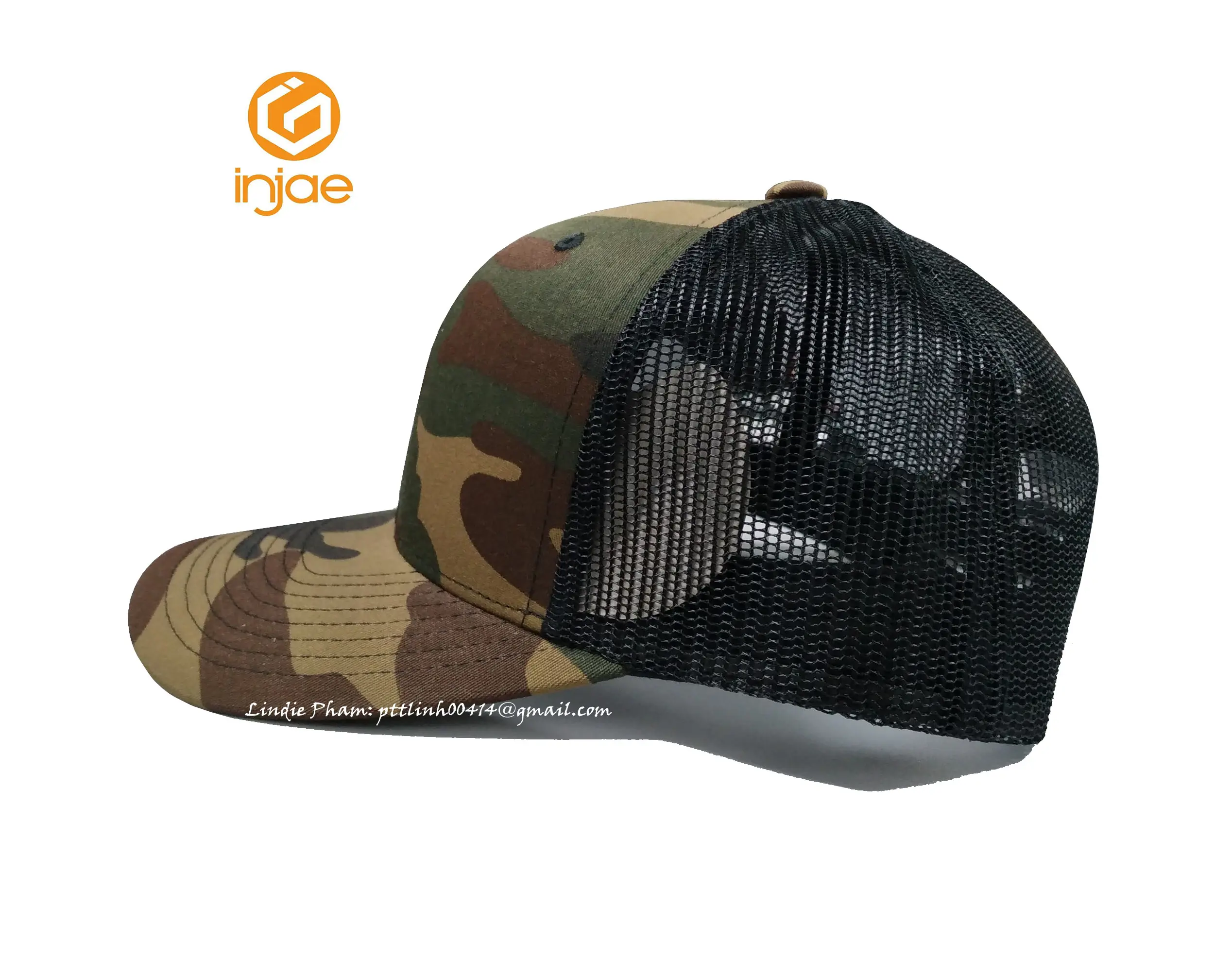 Wholesale Camouflage Blank HipHop High Quality Trucker Hat Custom Logo New Sports Cap for Unisex Vietnam Supplier 3
