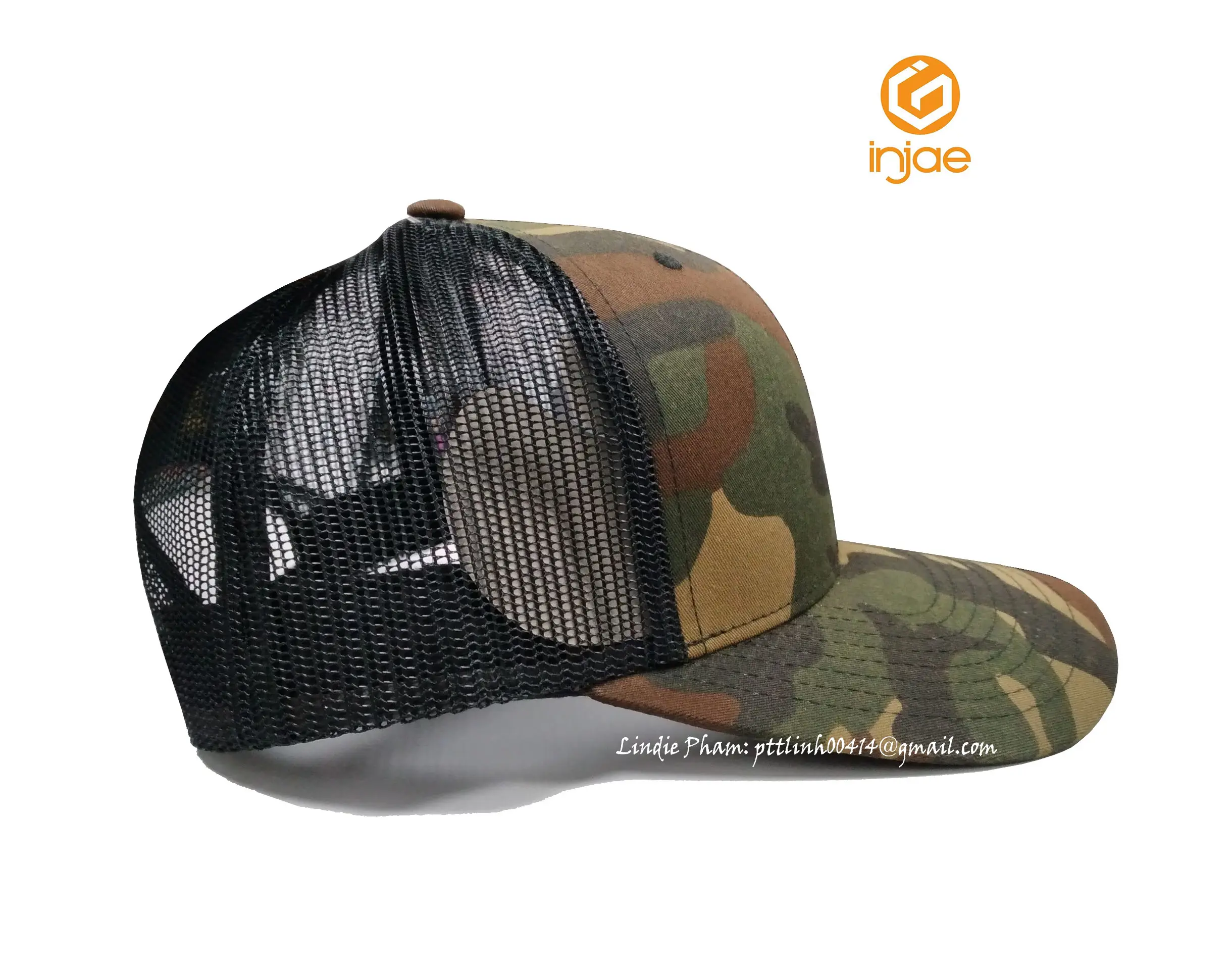 Wholesale Camouflage Blank HipHop High Quality Trucker Hat Custom Logo New Sports Cap for Unisex Vietnam Supplier 4