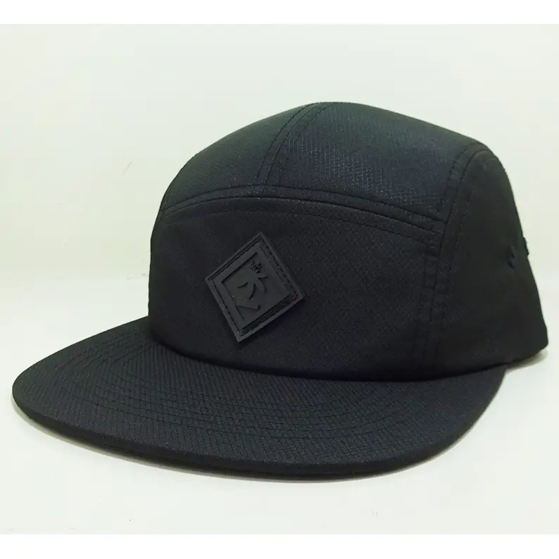 Wholesale Custom 5 Panel Camp Caps Snapback With Rubber Patch Running Hat Curved Brim Gorras Vietnam Made Sports Streetwear L01 3
