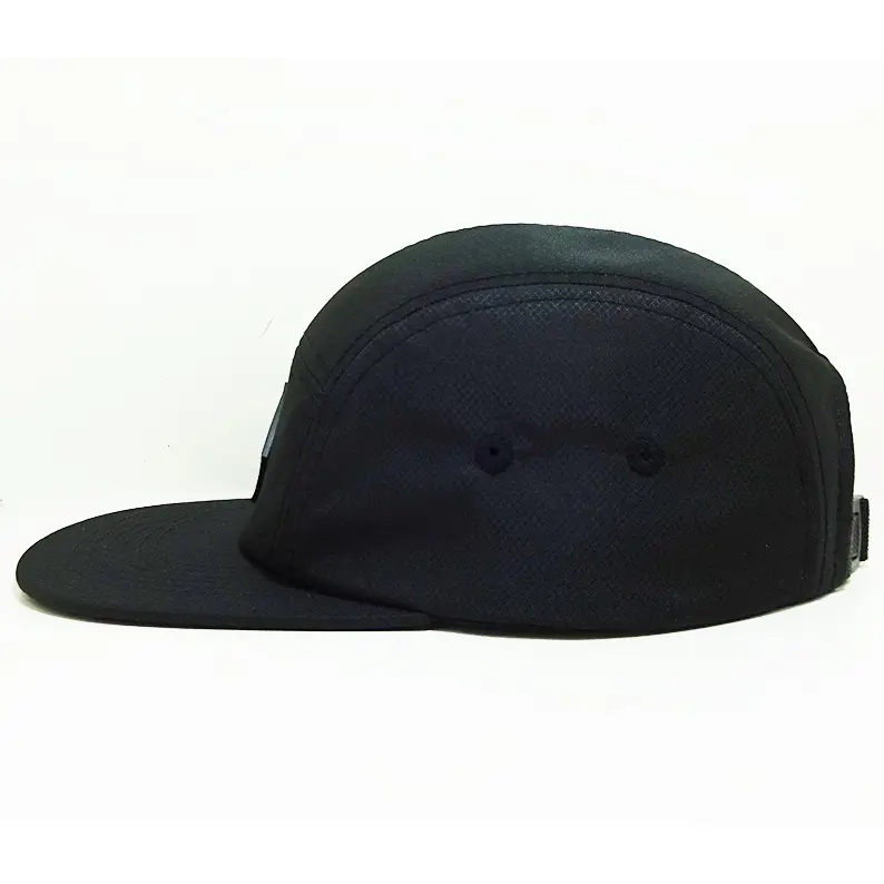 Wholesale Custom 5 Panel Camp Caps Snapback With Rubber Patch Running Hat Curved Brim Gorras Vietnam Made Sports Streetwear L01 4