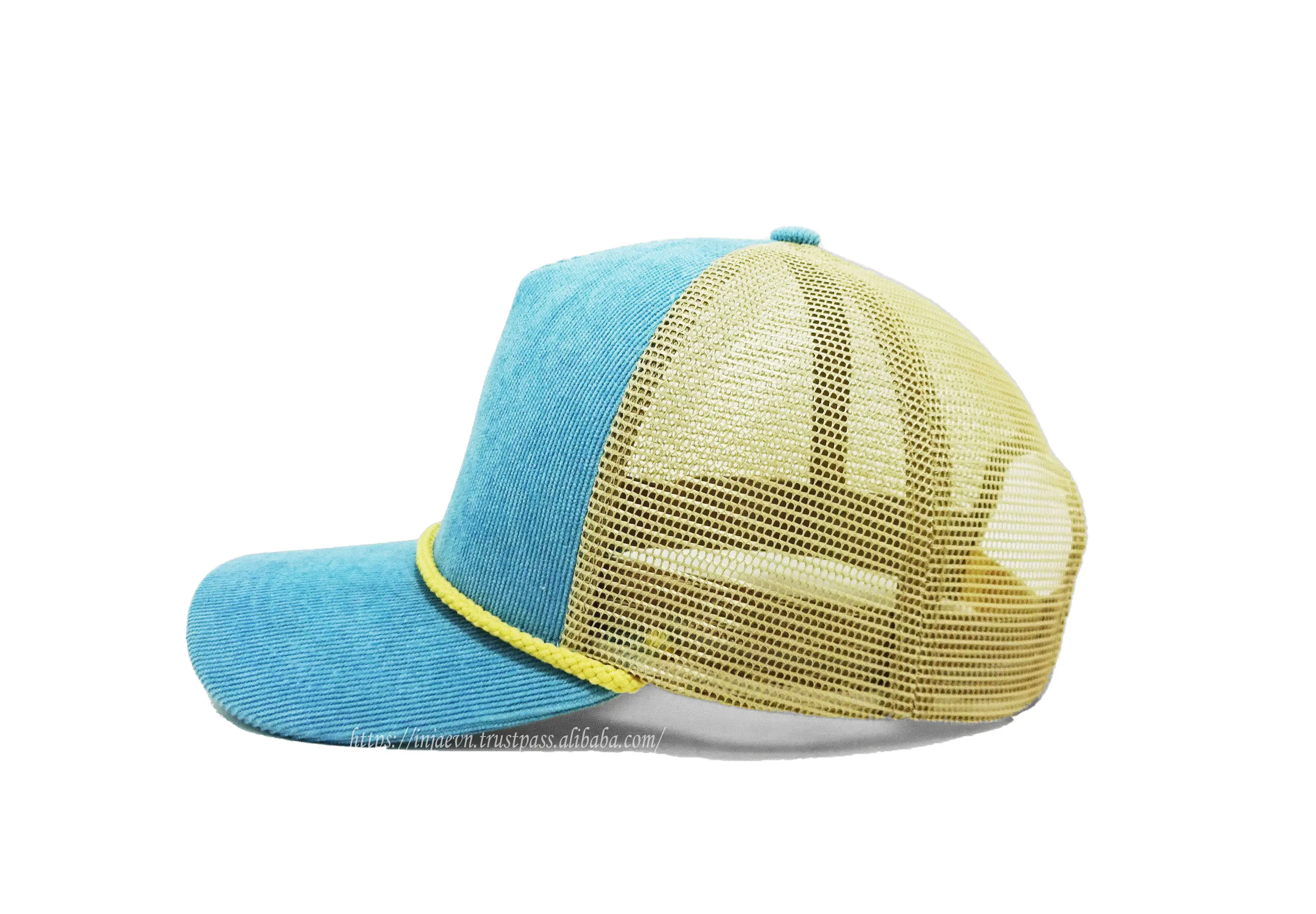 Wholesale Custom Corduroy Trucker Hat with Rope 5-Panel High Quality Sports Cap for Outdoor Unisex Small MOQ Vietnam Factory 3