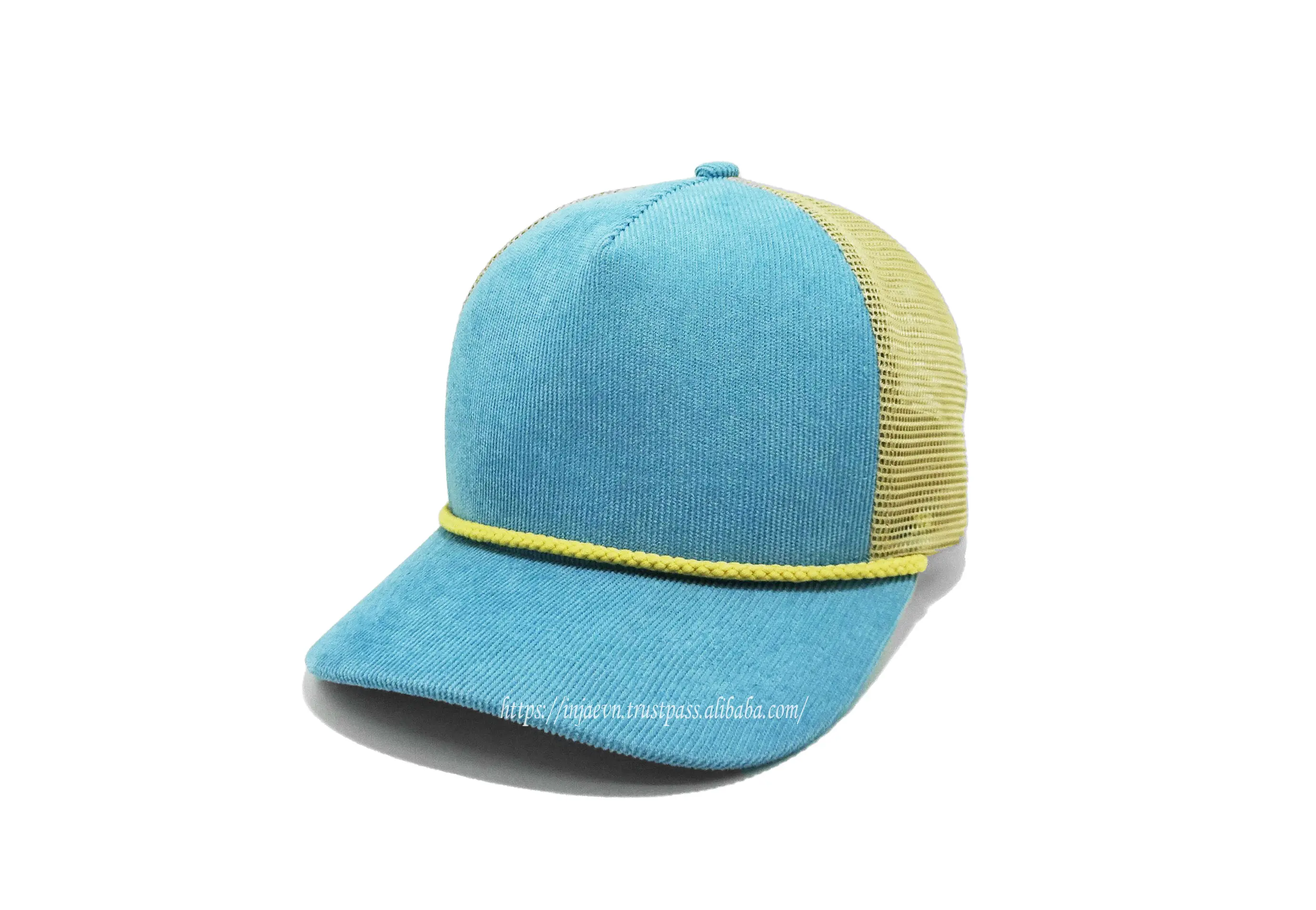 Wholesale Custom Corduroy Trucker Hat with Rope 5-Panel High Quality Sports Cap for Outdoor Unisex Small MOQ Vietnam Factory 2