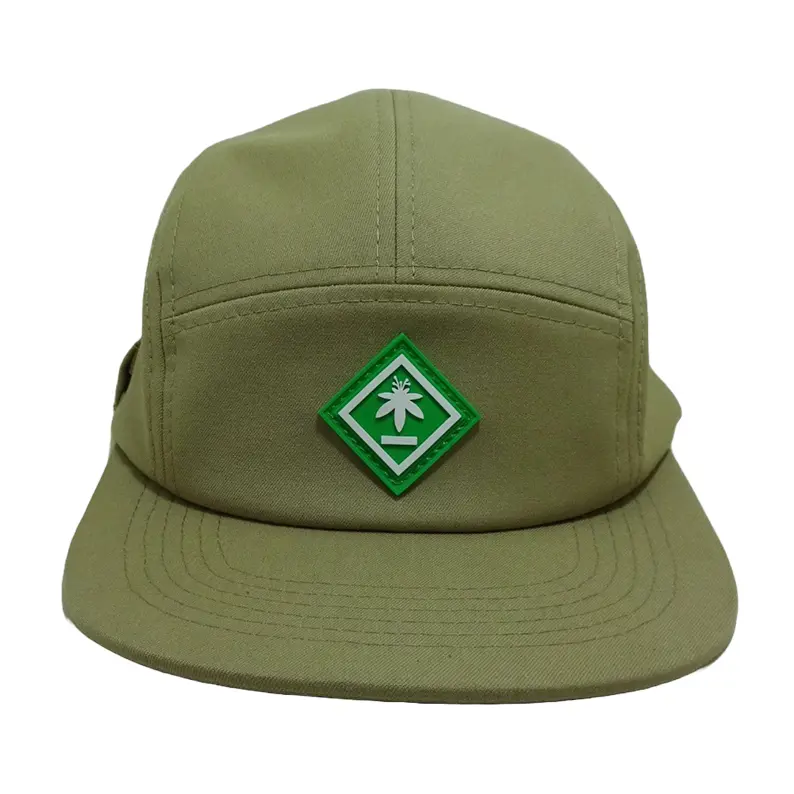 Wholesale Custom Design Rubber Patch Logo 5 Panel Camp Caps Sports Running Snapback Hats Made In Vietnam Casual Outdoor Style L1 2