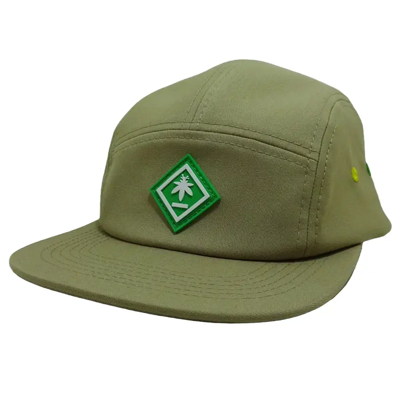 Wholesale Custom Design Rubber Patch Logo 5 Panel Camp Caps Sports Running Snapback Hats Made In Vietnam Casual Outdoor Style L1 3