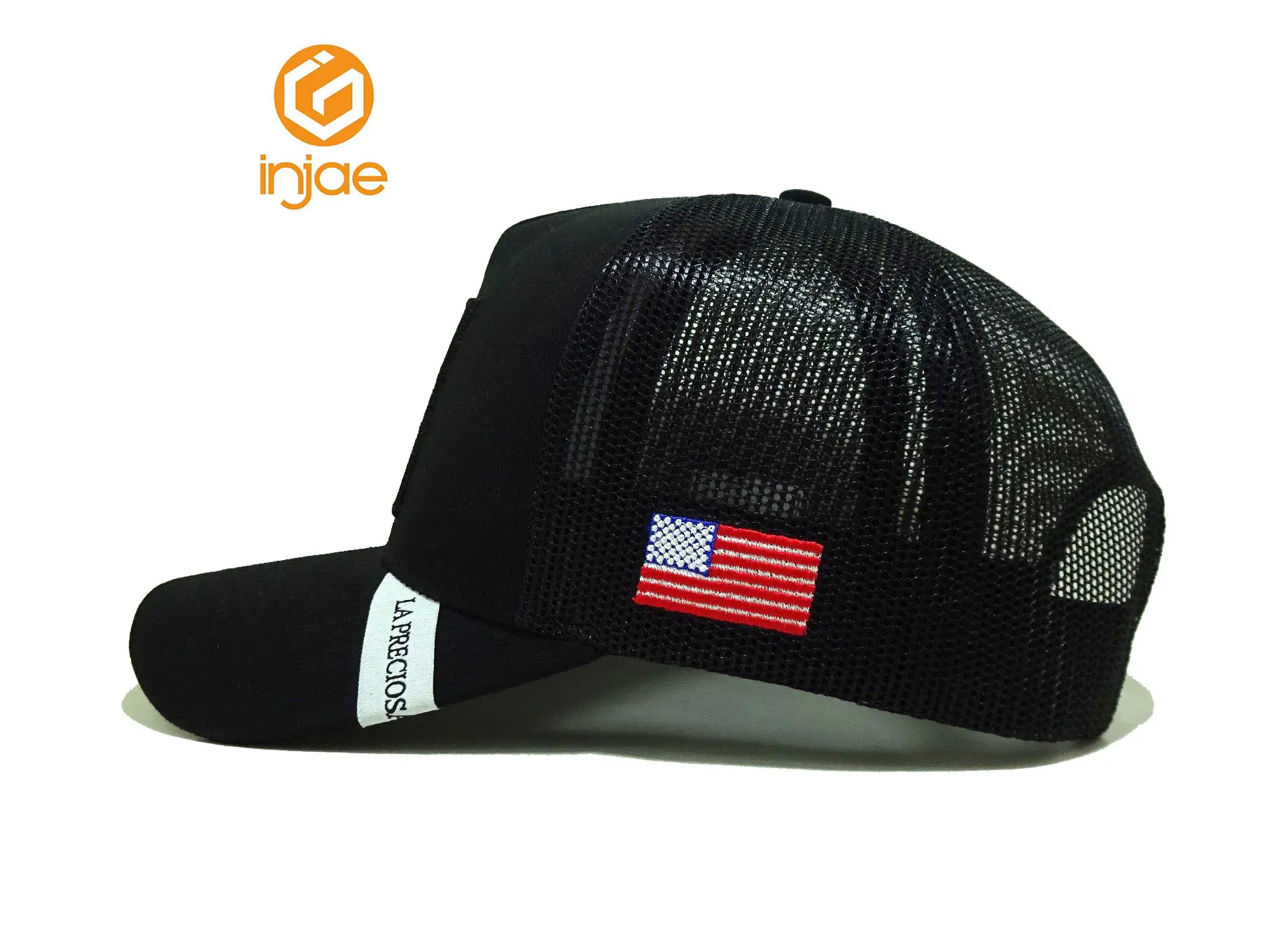 Wholesale Custom High Quality Woven Patch Logo 5 Panel Trucker Hat HipHop New Design Cotton Sports Cap for Unisex 3