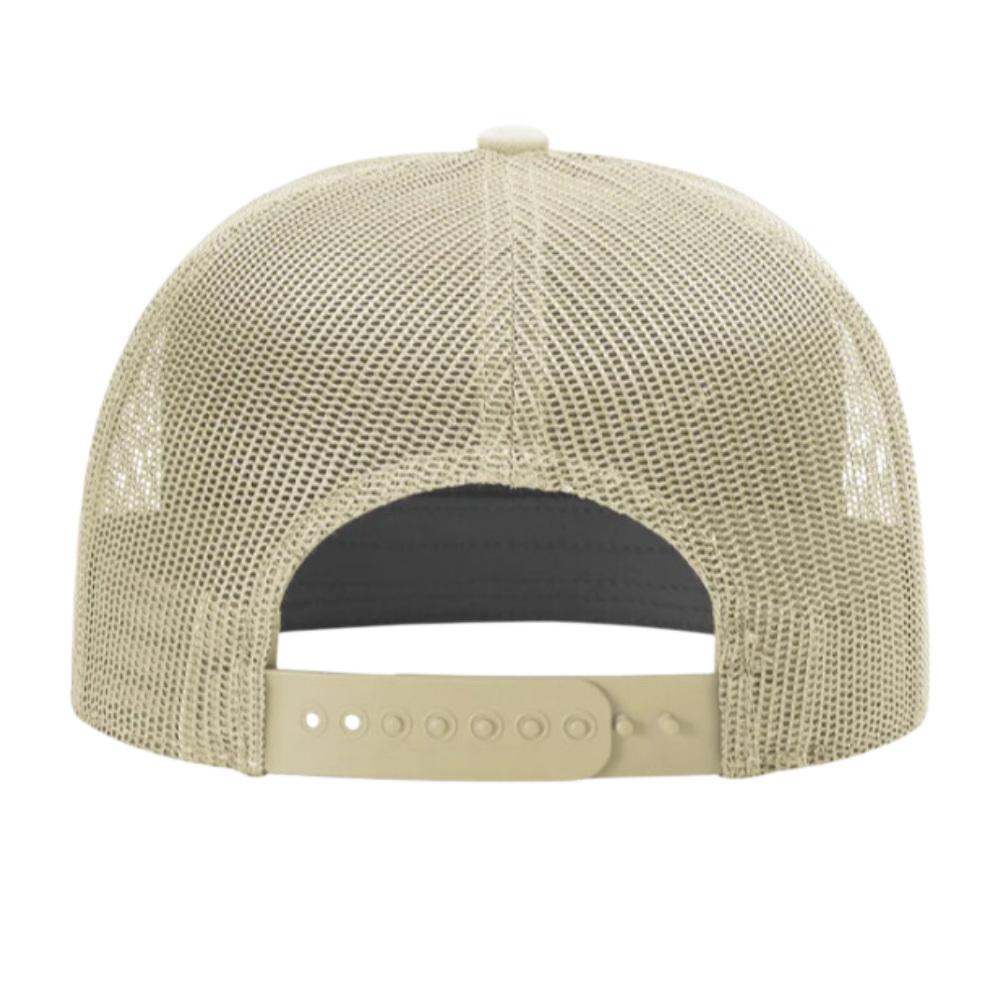 Wholesale Custom Leather Logo Patch 7 Panel Ri 168 Trucker Hat Single Breasted Buckle Hat Kaki Black for Men Women High Quality 6