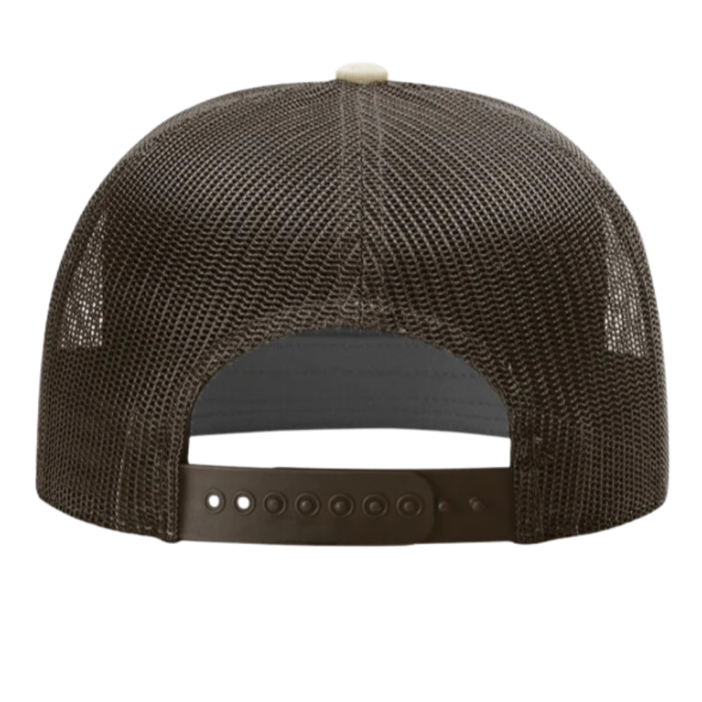 Wholesale Custom Leather Logo Patch 7 Panel Ri 168 Trucker Hat Single Breasted Buckle Hat Kaki Black for Men Women High Quality 7