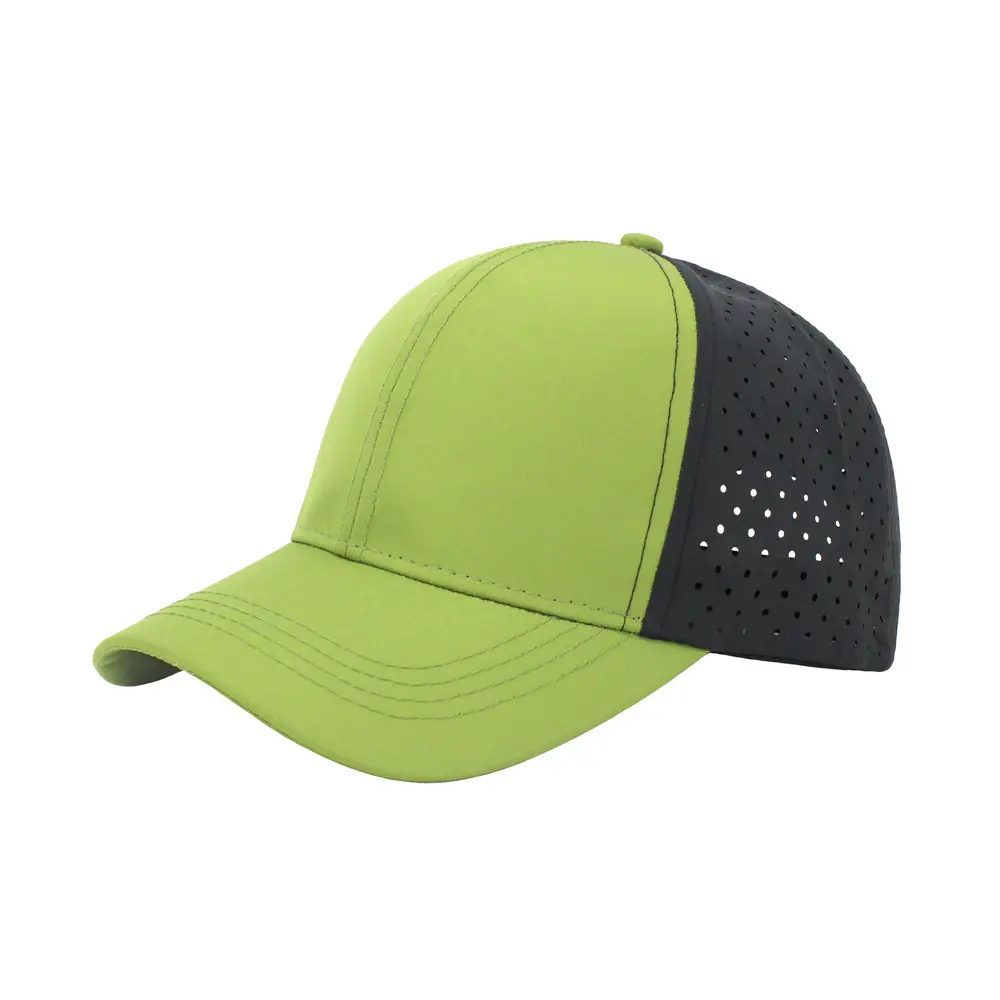Wholesale Custom Logo High Quality 6 Panels Laser Cut Plain Adjustable Adults Size Baseball Cap for Man in Vietnam Factory 2