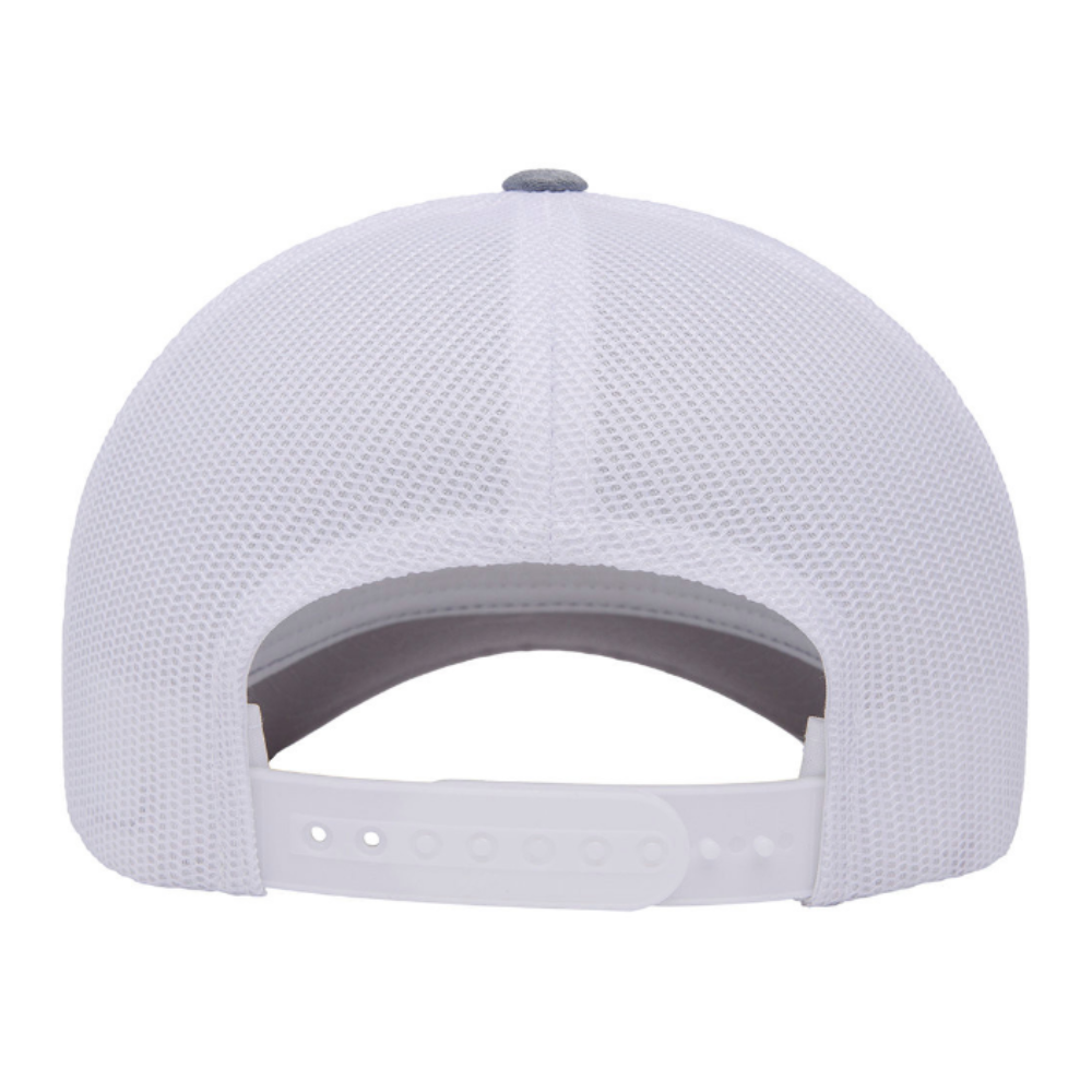 Wholesale Custom Y 6506 5 Panel Trucker Hats Mid Profile Leather Logo Patch on Front Structured Caps Single Row Buckle Snapback 4