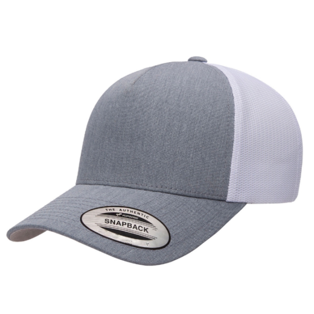 Wholesale Custom Y 6506 5 Panel Trucker Hats Mid Profile Leather Logo Patch on Front Structured Caps Single Row Buckle Snapback 2