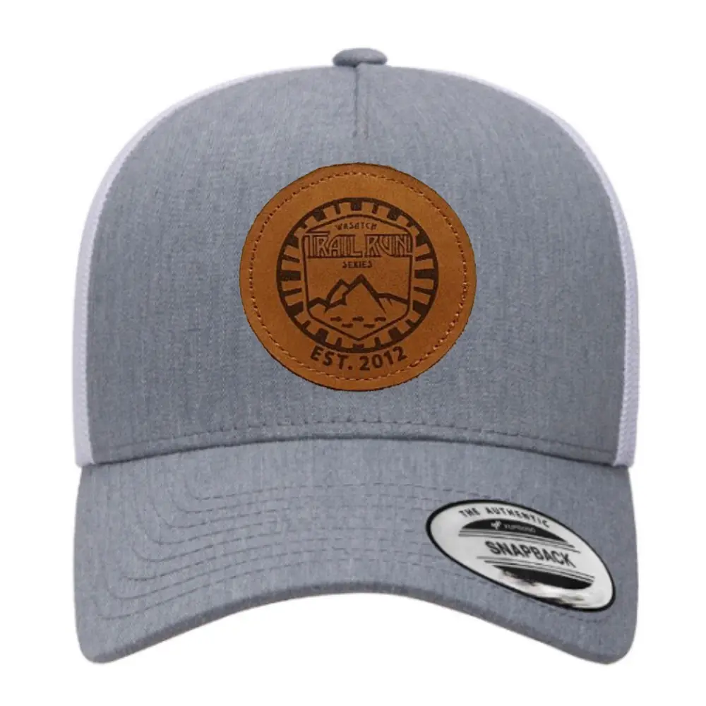 Wholesale Custom Y 6506 5 Panel Trucker Hats Mid Profile Leather Logo Patch on Front Structured Caps Single Row Buckle Snapback 1