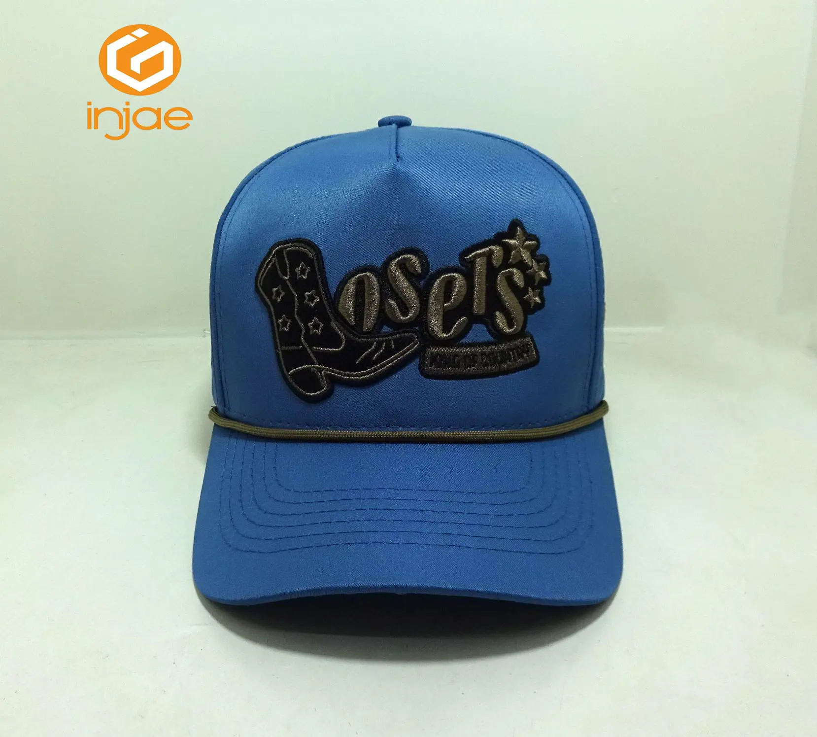 Wholesale Customize Laser Cut High Quality Navy Blue Baseball Cap with Rope Outdoor Sunscreen HipHop Sports Cap for All Seasons 2