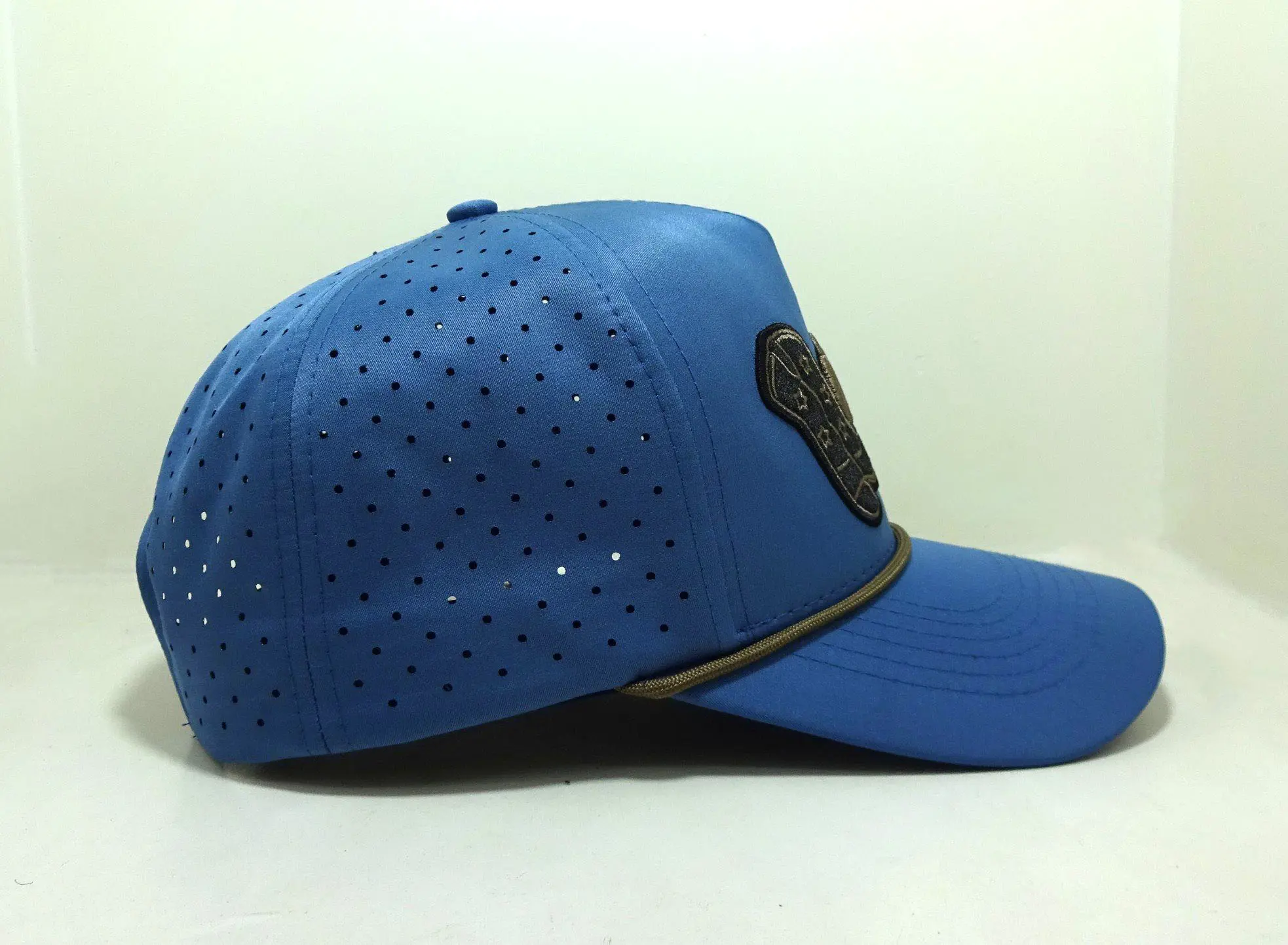 Wholesale Customize Laser Cut High Quality Navy Blue Baseball Cap with Rope Outdoor Sunscreen HipHop Sports Cap for All Seasons 4