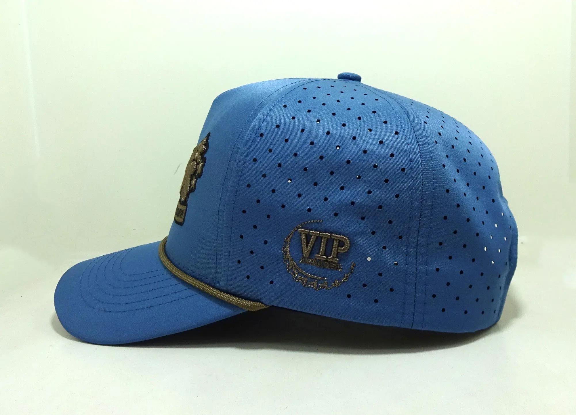 Wholesale Customize Laser Cut High Quality Navy Blue Baseball Cap with Rope Outdoor Sunscreen HipHop Sports Cap for All Seasons 3