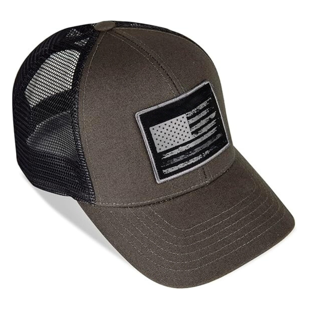 Wholesale Dark Brown/Black Trucker Hat 6 Panel Custom Logo Patch Embroidery/Woven/Leather/PVC Curve Brim Tag on Snapback Closure 3