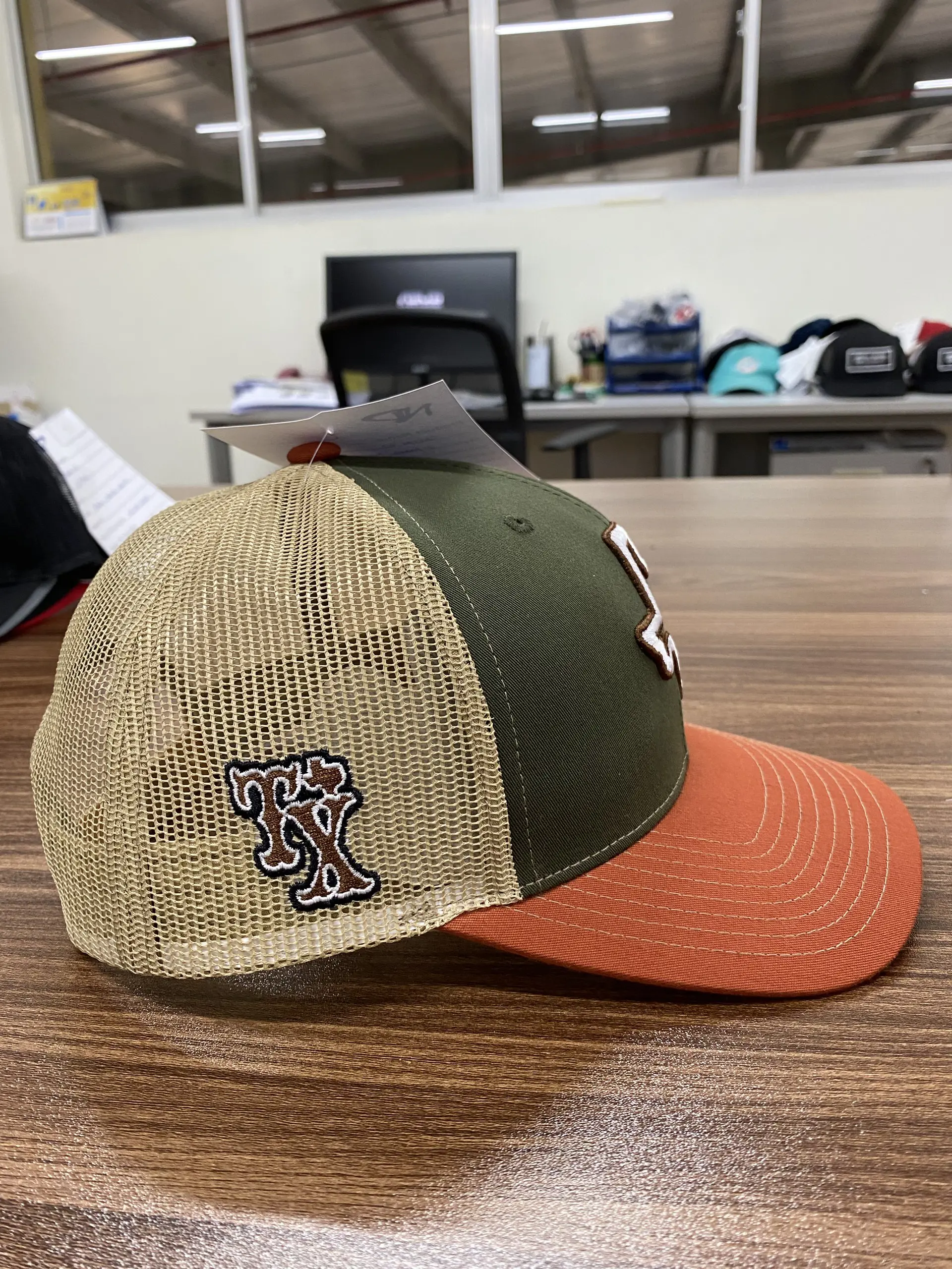 Wholesale Embroidered Texas Logo State Outline Dad Hat Baseball Cap Olive Green Trucker Hats Snapback Vietnam Caps 2