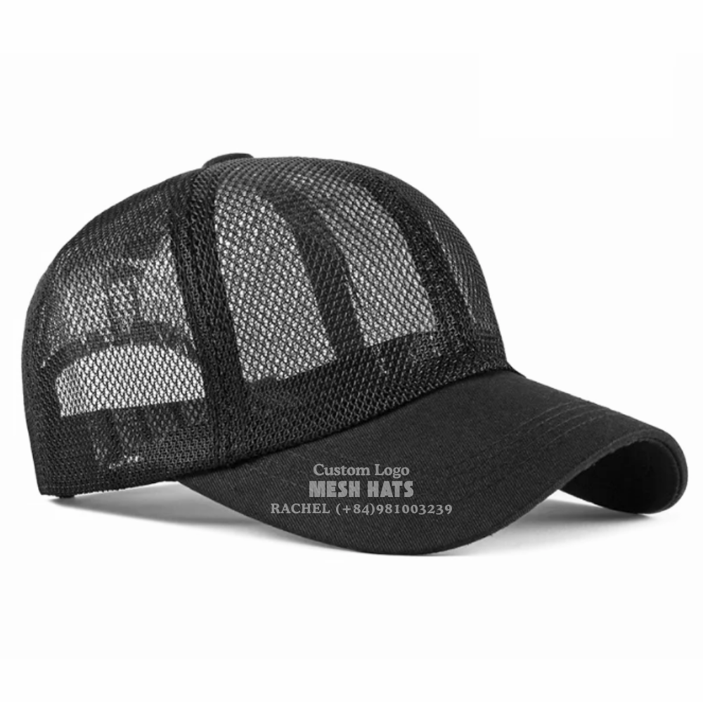 Wholesale Full Mesh Cap Trucker Hats Breathable Custom Embroidered/Rubber Patch Logo Curved Brim Unisex Vietnam Headwear Factory 7
