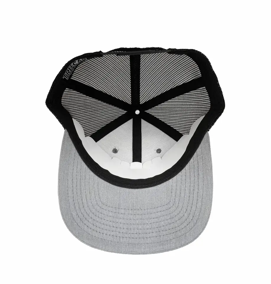Wholesale Gray/ Black Blank Trucker Hats Men Sport Caps Promotional INJAE VINA Brand Name Cheap Price in Vietnam Snapback Cap 6