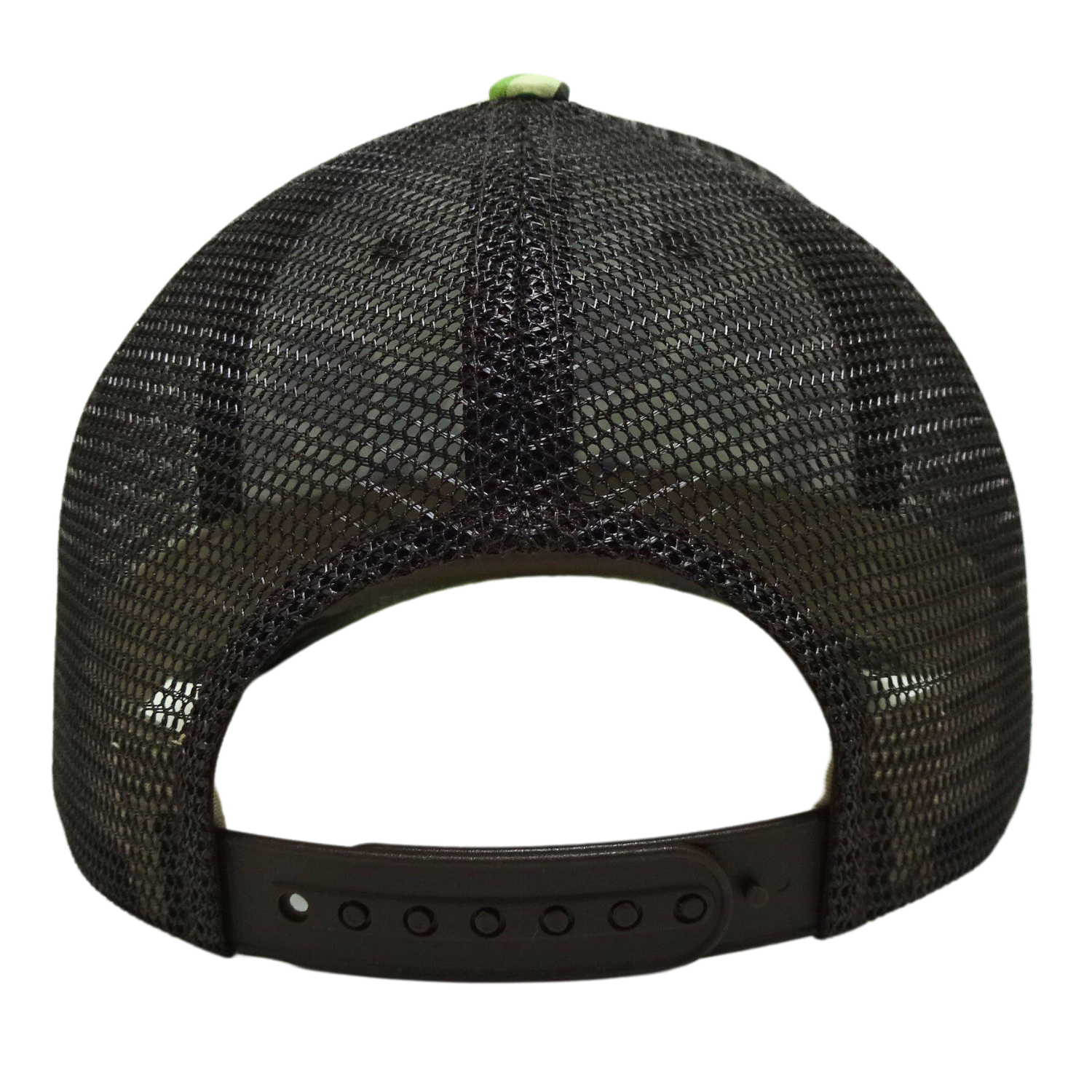 Wholesale Green/Black Camouflage Trucker Hat 6 Panel Structured Caps Adjustable Plastic Single Row Buckle for Men Women All Ages 6