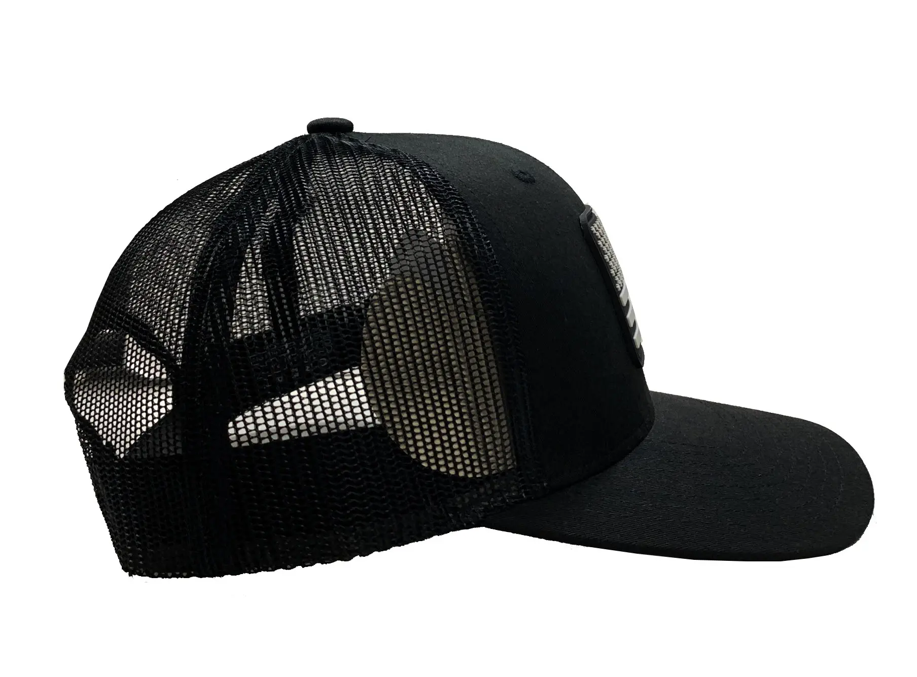 Wholesale High Fashion Customized Trucker Hat High Quality Rubber Logo All Black Support Sample Cap in Vietnam Factory 3