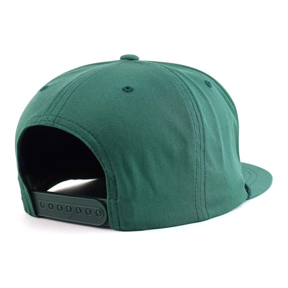 Wholesale High Profile 5 Panel Snapback Leather Logo Patch on Front Sticker on Brim Green Plastic Single Row Buckle for Shopping 4