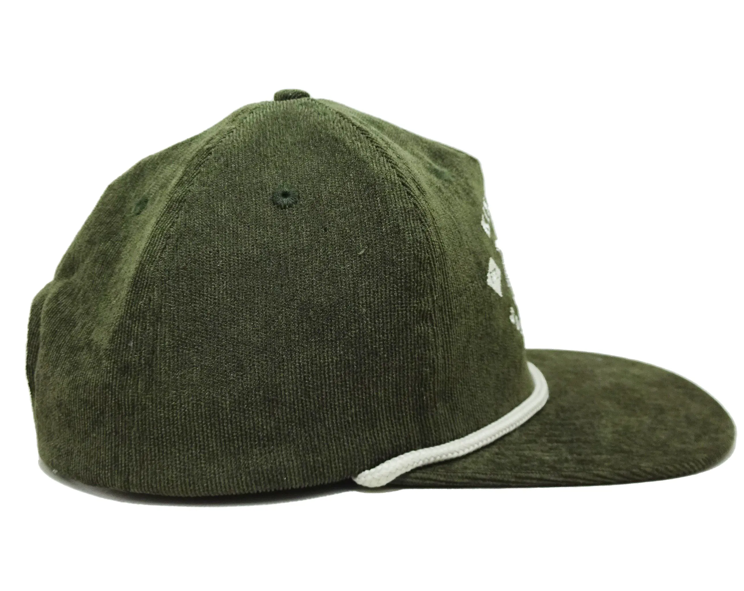 Wholesale High Quality Corduroy Baseball Caps Embroidery Logo with Rope Olive Color Custom Design in Vietnam Factory 4