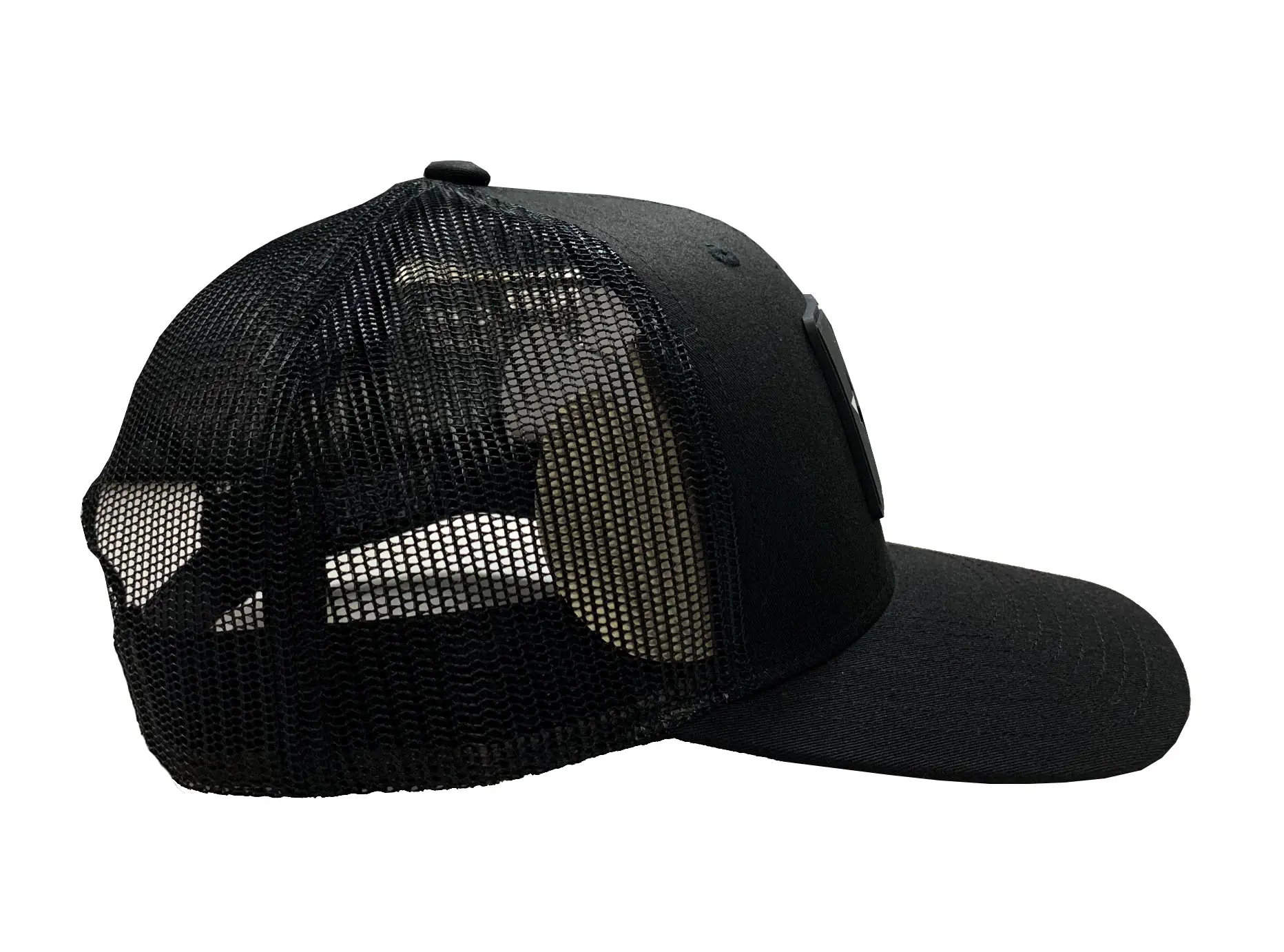 Wholesale High Quality Custom Rubber Logo Black Color Hiphop Style Mesh Back Cotton/Mesh Fabric Trucker Hat in Vietnam Factory 4