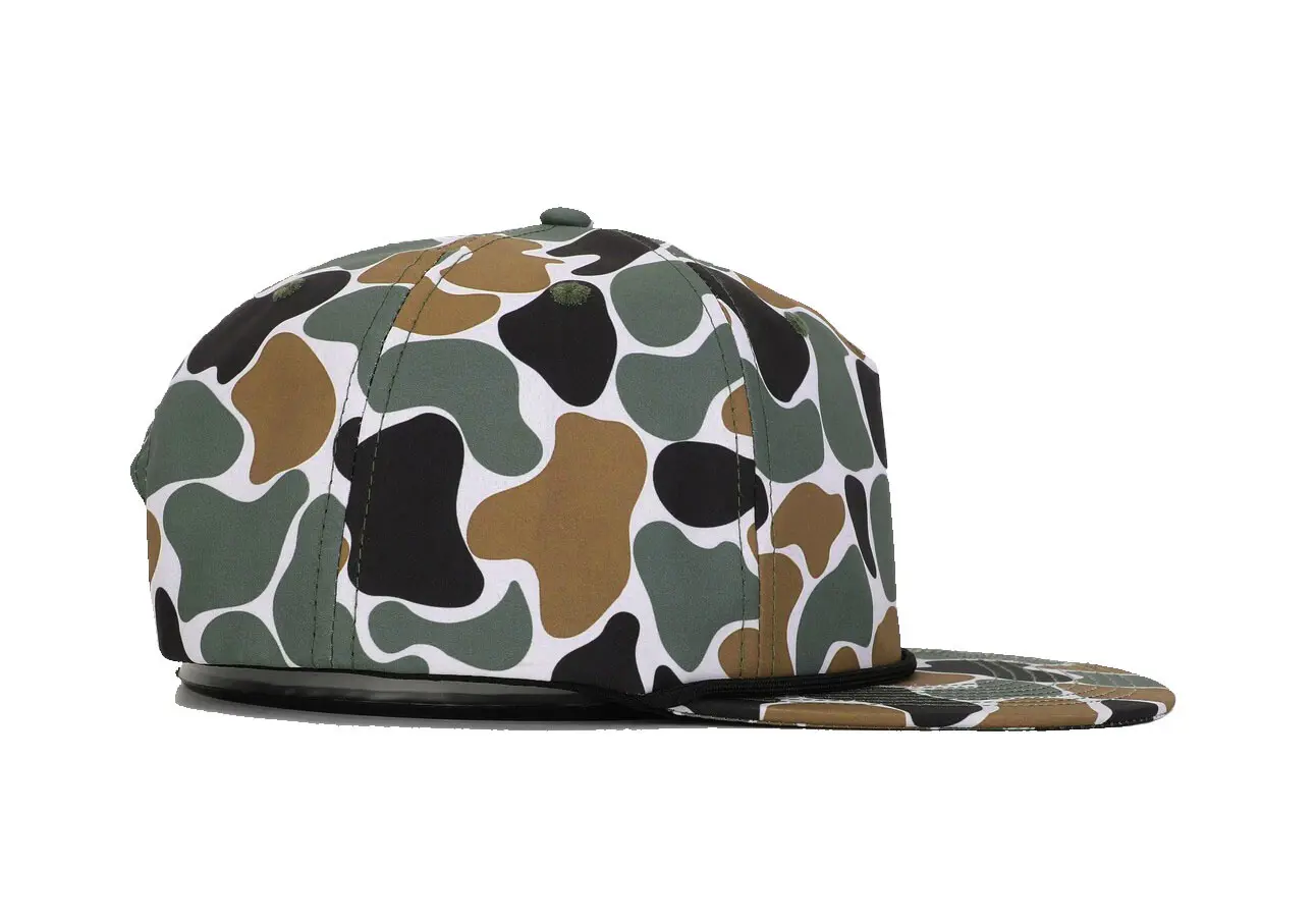 Wholesale High Quality Ducks Camo Snapback Cap With Rope Custom Logo 5 Panel Flat Brim Sun Protection Soft Headwear 3