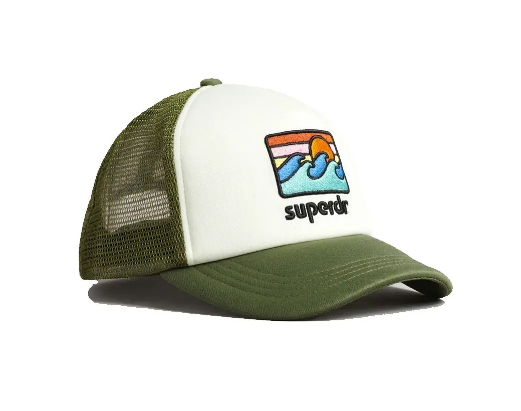 Wholesale High Quality Foam Trucker Hat with Custom Logo Olive/White Mesh Back Mid Profile Soft Headwear Sports Cap for Man 2