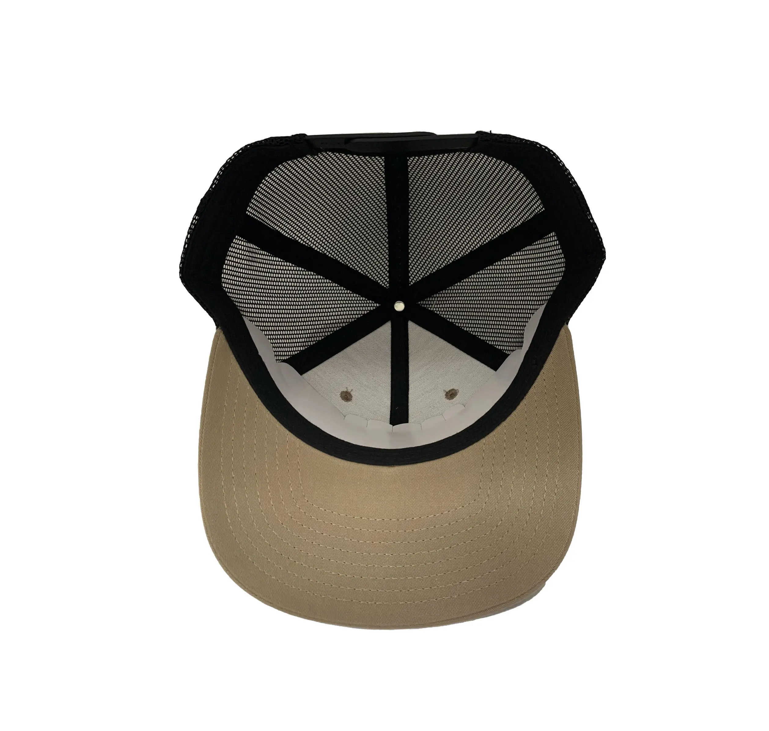 Wholesale High Quality Trucker Hat Beige Color Wholesale Custom Hat 6 Panels Structured Snapback Cap for Man 3
