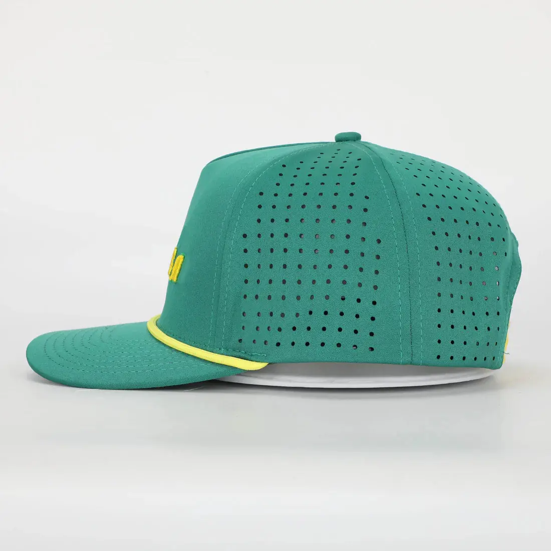 Wholesale Luxury High Quality Laser Cut Golf Hat for Unisex Custom Logo Promotional Baseball Cap Snapback Cap with Rope 4