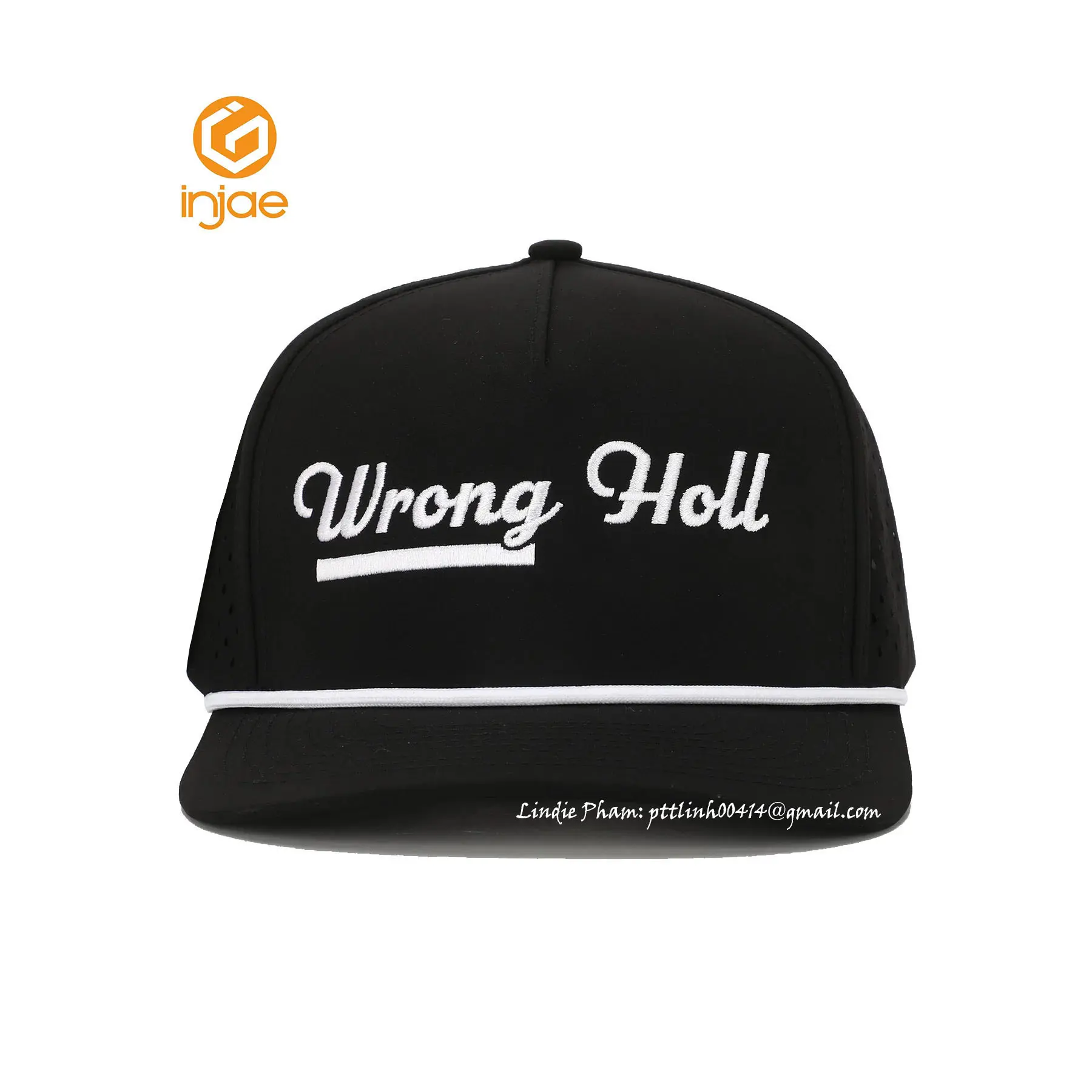Wholesale New Design Custom Laser Cut Golf Hat with Rope High Quality Outdoor Fashion Sunscreen Sports Cap for Unisex 2