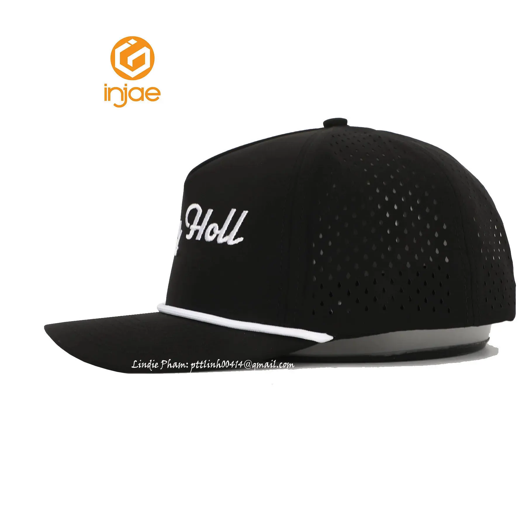 Wholesale New Design Custom Laser Cut Golf Hat with Rope High Quality Outdoor Fashion Sunscreen Sports Cap for Unisex 3