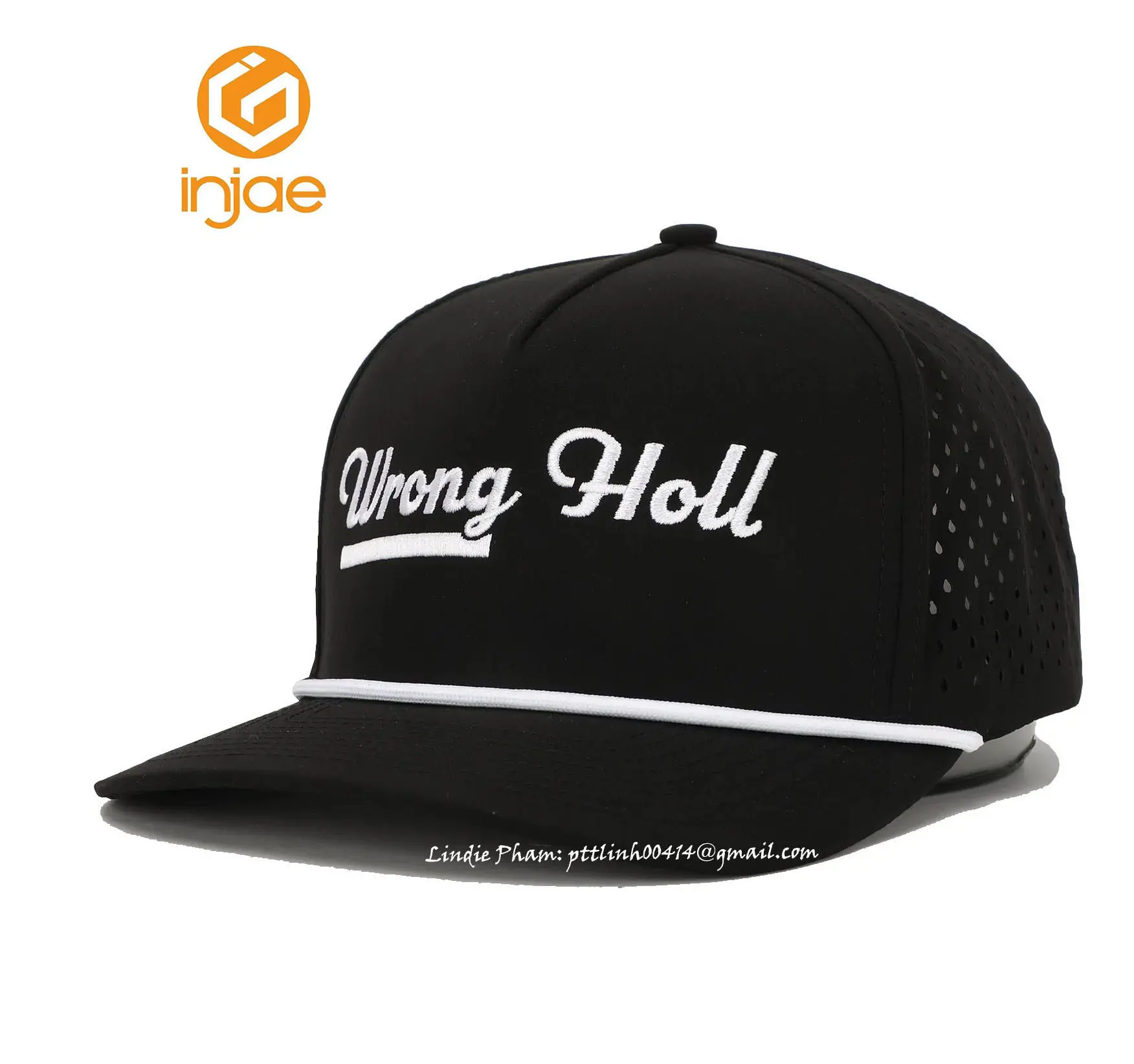 Wholesale New Design Custom Laser Cut Golf Hat with Rope High Quality Outdoor Fashion Sunscreen Sports Cap for Unisex