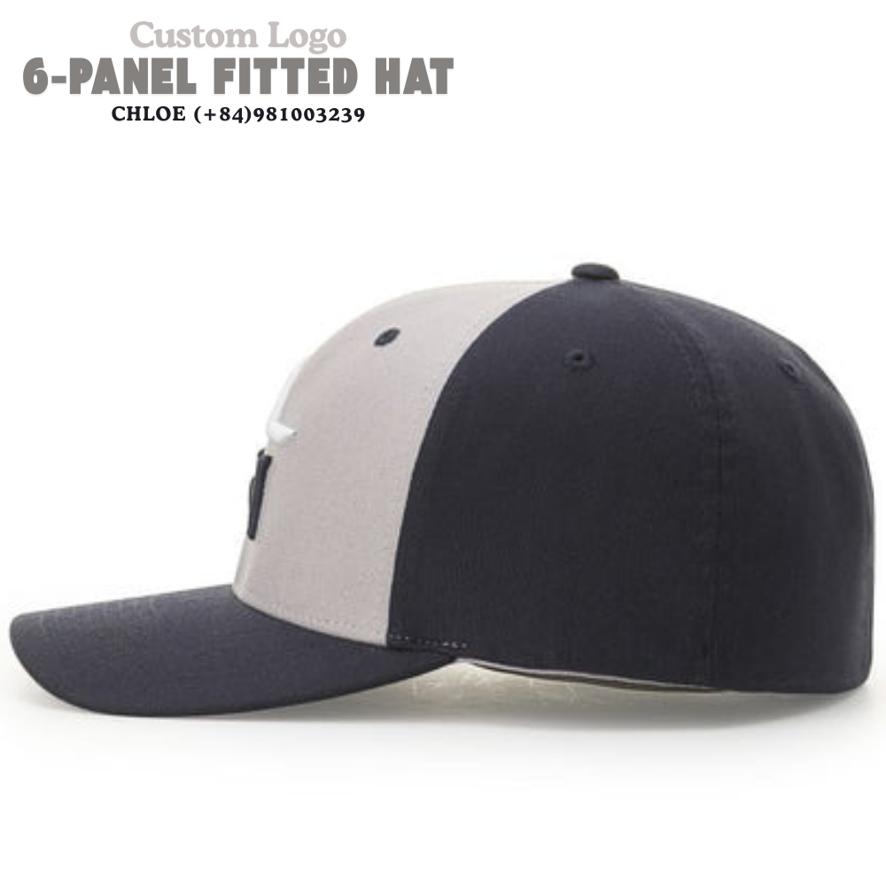 Wholesale OEM 6 Panel Fitted Cap Semi Curve Snapback Cap Eyelet Decoration With Logo Customized Mixed Color 2
