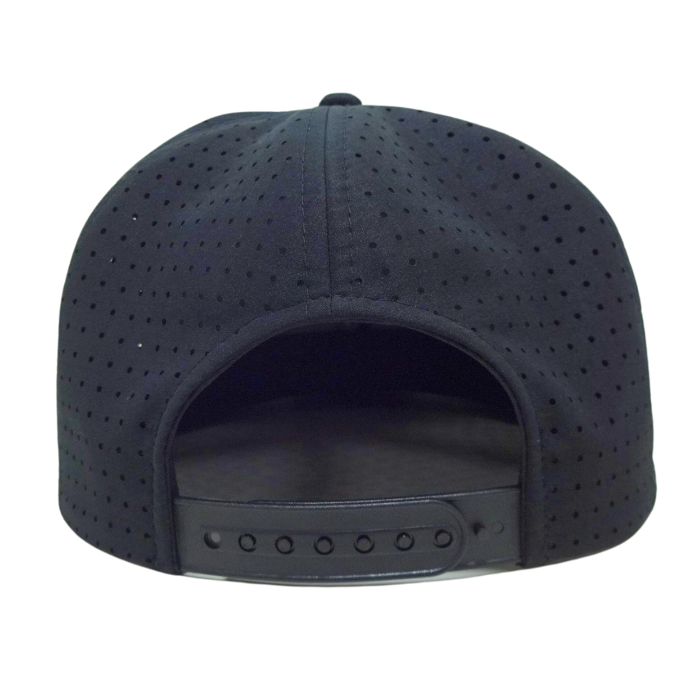 Wholesale OEM Manufacturing 3D Embroidery Logo 6 Panel Laser Cut Hole Perforated Hat Structured Single Breasted Buckle for Team 7
