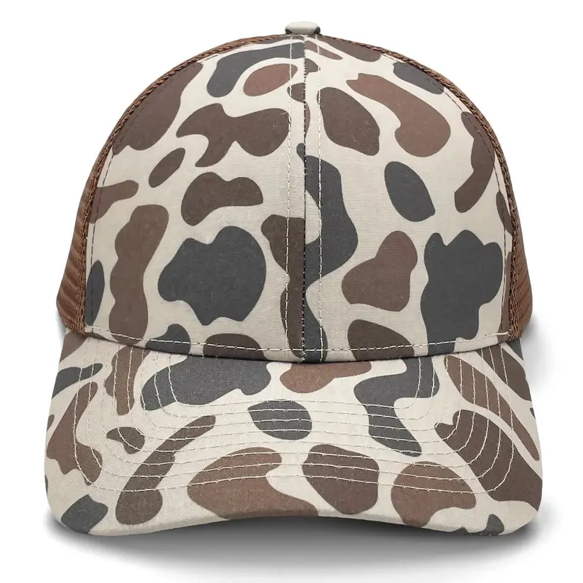 Wholesale Old's Cool Camo in Slough Trucker Hat with Custom Logo Digital Printing Ducks Camo Hat Outdoor Sports Cap for Men 1