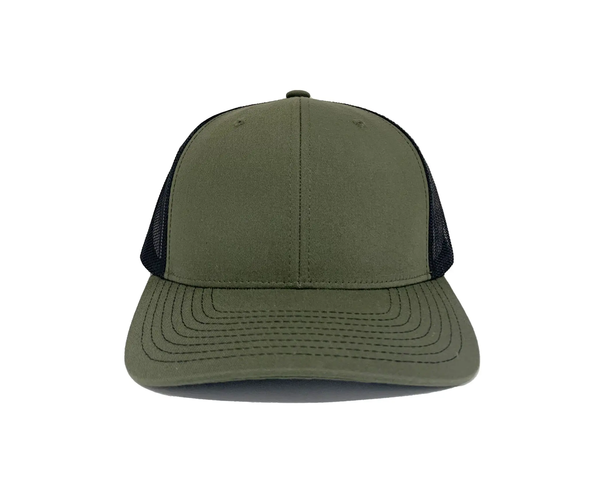 Wholesale Plain Trucker Hat Custom Logo Mid Profile Green Color Structured Snapback Cap From Vietnam Factory 1